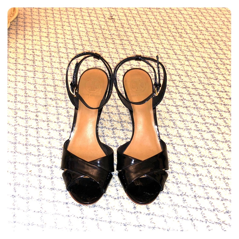 Tory Burch Tania Patent Leather Ankle Strap Sandal